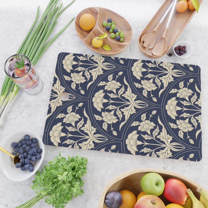 Victorian Botanicals Cornflower In Navy Blue Cutting Board Gallery Image 2