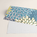 Modern, Floral Prints, Blue and Yellow Wrapping Paper Gallery Image 2