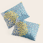 Modern, Floral Prints, Blue and Yellow Pillow Sham Gallery Image 3