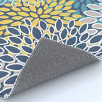 Modern, Floral Prints, Blue and Yellow Rug Gallery Image 4