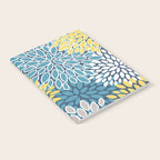 Modern, Floral Prints, Blue and Yellow Notebook Gallery Image 2