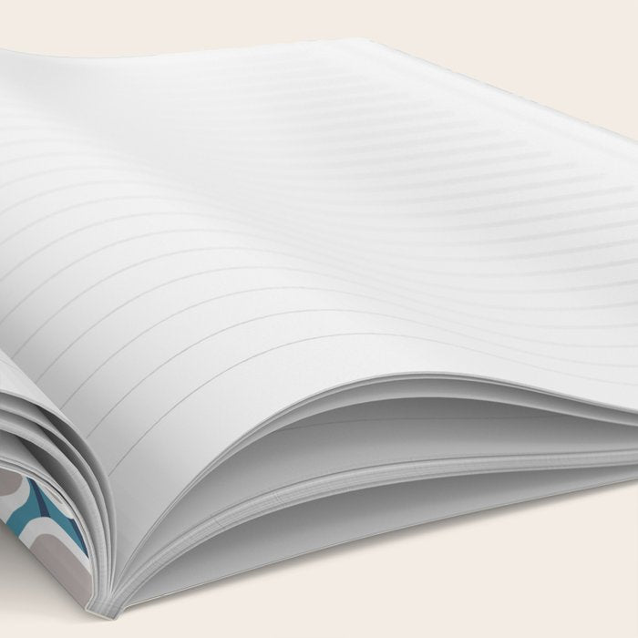 Modern, Floral Prints, Blue and Yellow Notebook Gallery Image 2