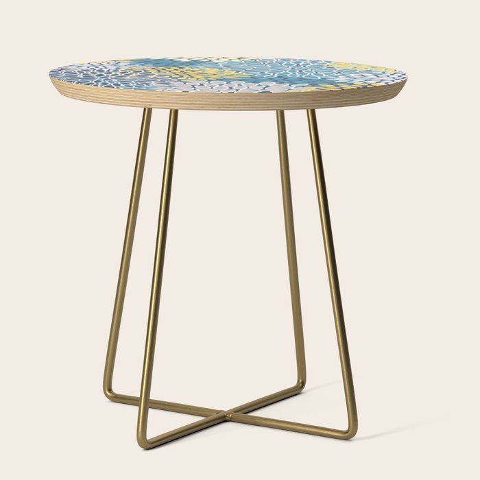 Modern, Floral Prints, Blue and Yellow Side Table Gallery Image 1