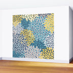 Modern, Floral Prints, Blue and Yellow Wall Mural Gallery Image 2