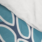 Modern, Floral Prints, Blue and Yellow Comforter Gallery Image 4