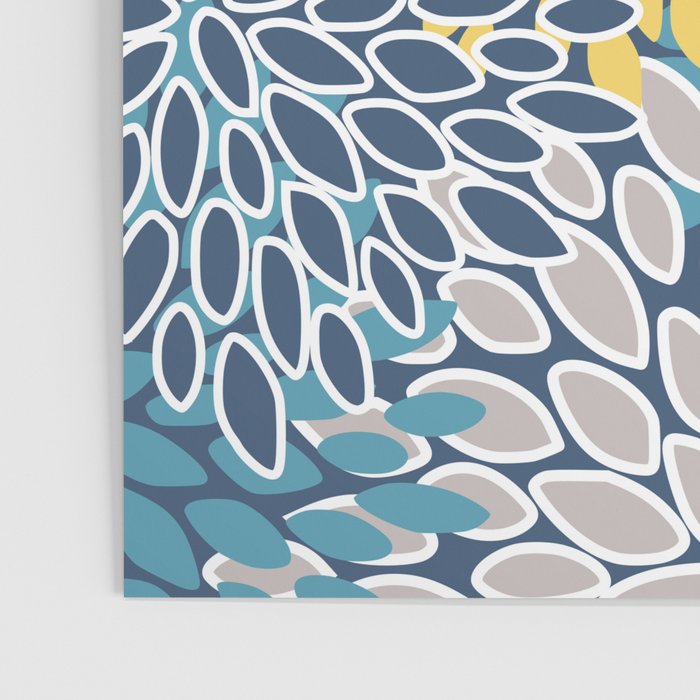Modern, Floral Prints, Blue and Yellow Poster Gallery Image 3