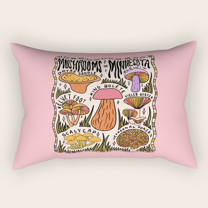 Mushrooms of Minnesota Rectangular Pillow Gallery Image 1