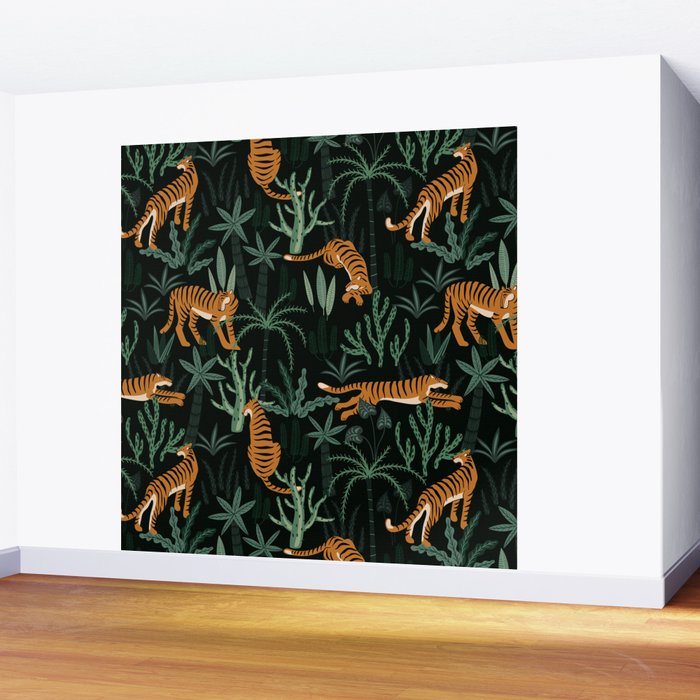 Evening Prowl, Tiger Prints Wall Mural Gallery Image 2