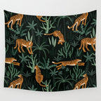Evening Prowl, Tiger Prints Wall Tapestry Gallery Image 4