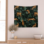 Evening Prowl, Tiger Prints Wall Tapestry Gallery Image 2