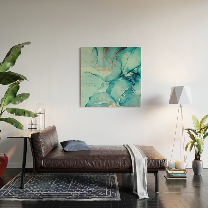Abstract Turquoise Art Print By LandSartprints Wood Wall Art Gallery Image 2