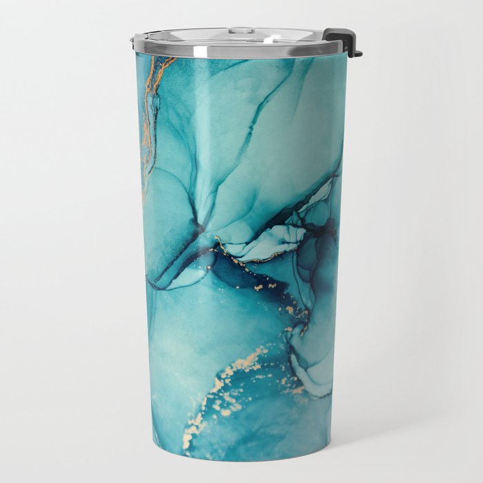 Abstract Turquoise Art Print By LandSartprints Travel Mug Gallery Image 2