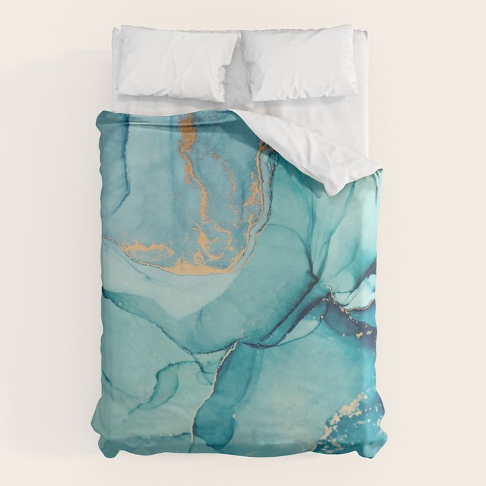 Abstract Turquoise Art Print By LandSartprints Duvet Cover Gallery Image 6