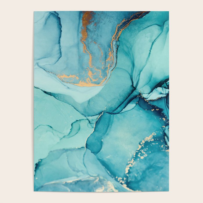 Abstract Turquoise Art Print By LandSartprints Poster Gallery Image 1
