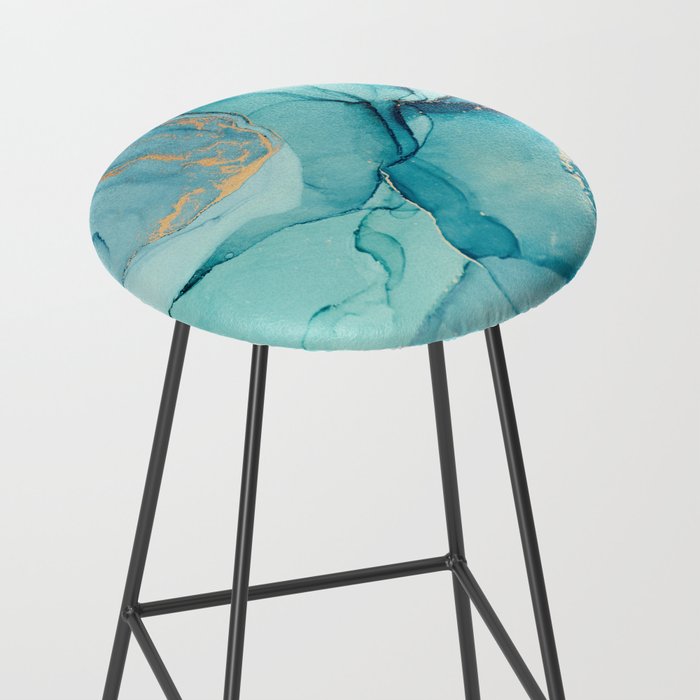 Abstract Turquoise Art Print By LandSartprints Stool Gallery Image 2