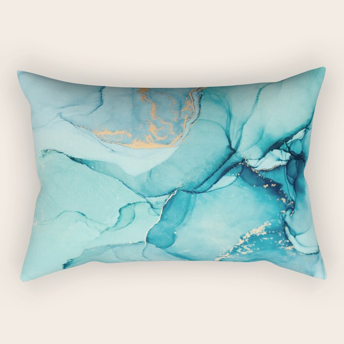Abstract Turquoise Art Print By LandSartprints Rectangular Pillow Gallery Image 2