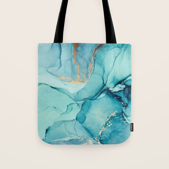 Abstract Turquoise Art Print By LandSartprints Tote Bag Gallery Image 1