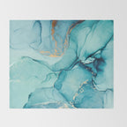 Abstract Turquoise Art Print By LandSartprints Throw Blanket Gallery Image 2