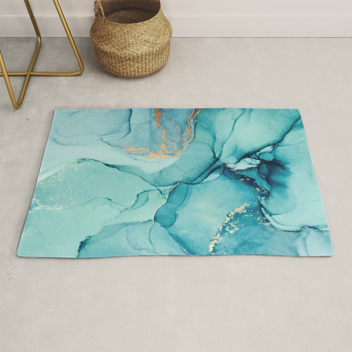 Abstract Turquoise Art Print By LandSartprints Rug Gallery Image 1