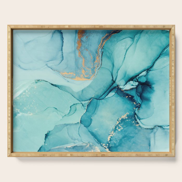 Abstract Turquoise Art Print By LandSartprints Serving Tray Gallery Image 1