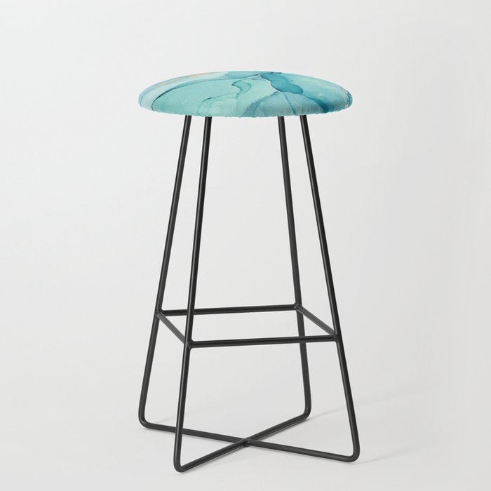 Abstract Turquoise Art Print By LandSartprints Stool Gallery Image 1