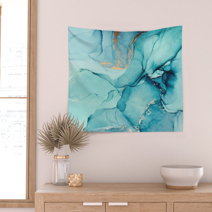 Abstract Turquoise Art Print By LandSartprints Wall Tapestry Gallery Image 2