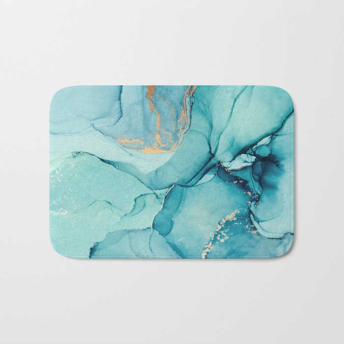 Abstract Turquoise Art Print By LandSartprints Bath Mat Gallery Image 1