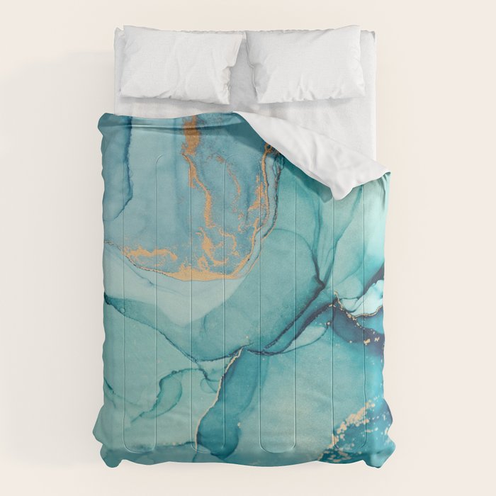 Abstract Turquoise Art Print By LandSartprints Comforter Gallery Image 6