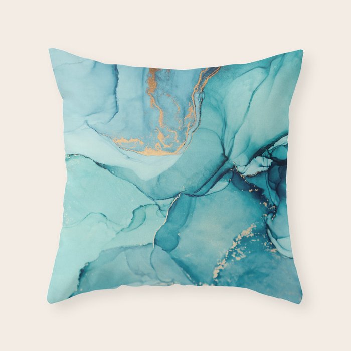 Abstract Turquoise Art Print By LandSartprints Throw Pillow Gallery Image 6