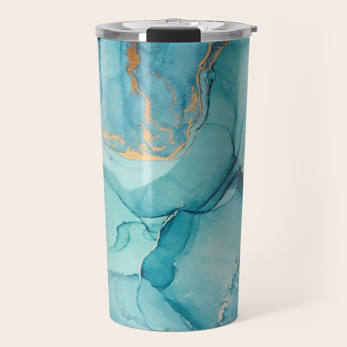 Abstract Turquoise Art Print By LandSartprints Travel Mug Gallery Image 1