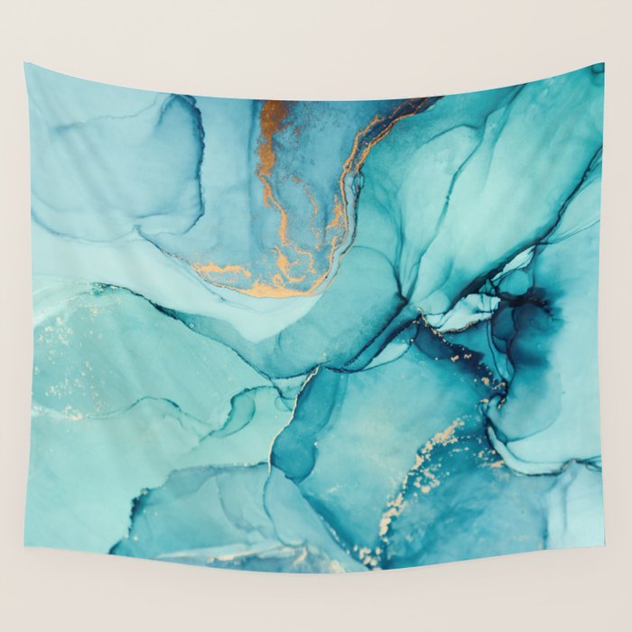 Abstract Turquoise Art Print By LandSartprints Wall Tapestry Gallery Image 1