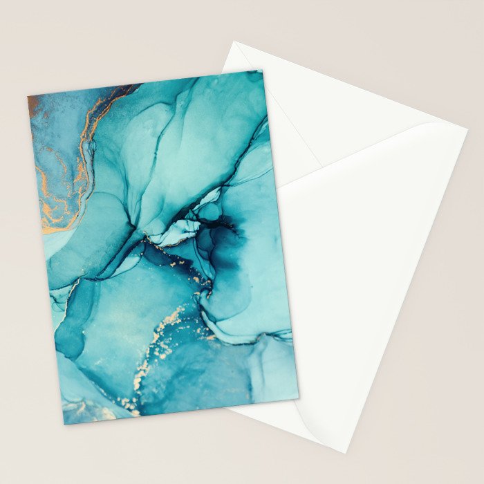 Abstract Turquoise Art Print By LandSartprints Stationery Card Gallery Image 2