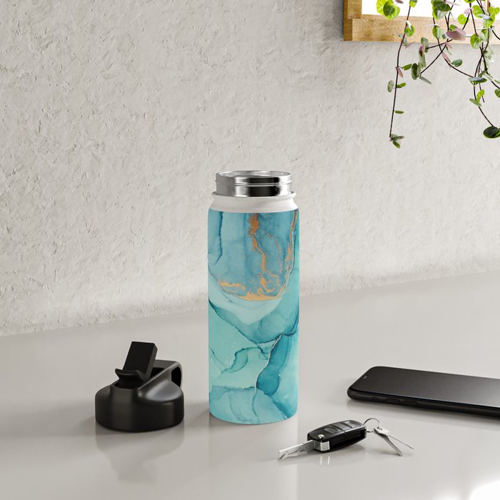 Abstract Turquoise Art Print By LandSartprints Water Bottle Gallery Image 4