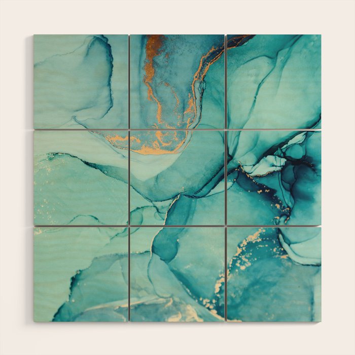 Abstract Turquoise Art Print By LandSartprints Wood Wall Art Gallery Image 1