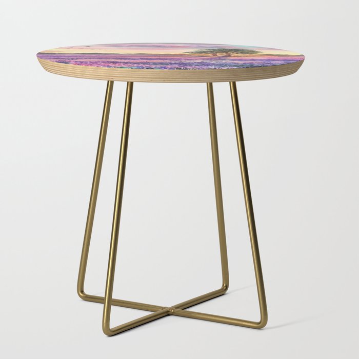 Provence Lavender Field at Sunset Side Table Gallery Image 1