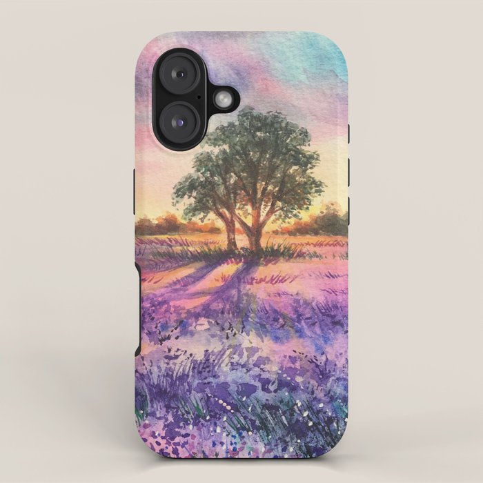 Provence Lavender Field at Sunset iPhone Case Gallery Image 1