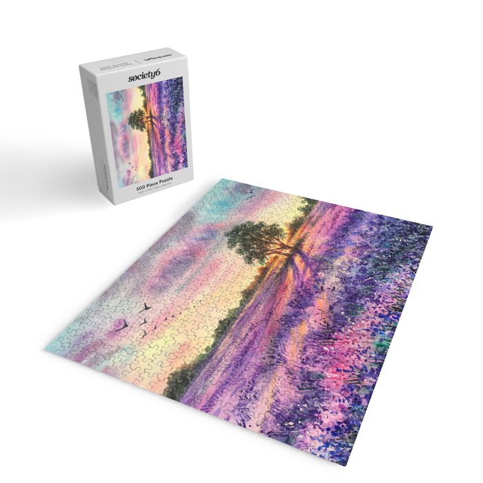 Provence Lavender Field at Sunset Jigsaw Puzzle Gallery Image 2