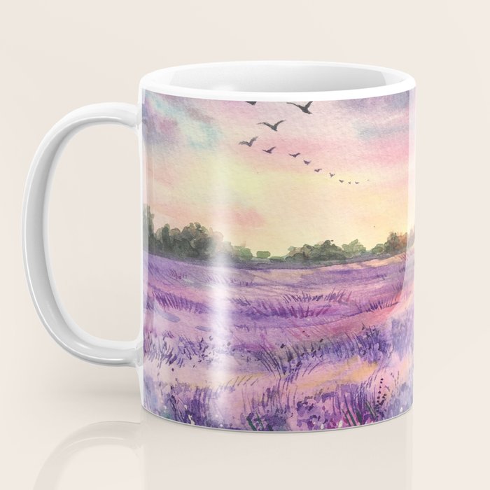 Provence Lavender Field at Sunset Coffee Mug Gallery Image 3