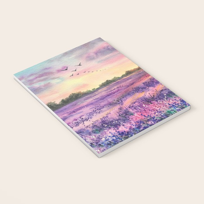 Provence Lavender Field at Sunset Notebook Gallery Image 3