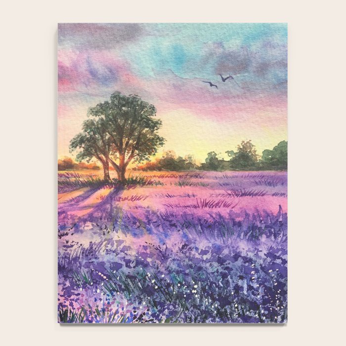 Provence Lavender Field at Sunset Notebook Gallery Image 4