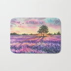 Provence Lavender Field at Sunset Bath Mat Gallery Image 1