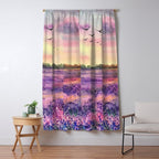 Provence Lavender Field at Sunset Window Curtain Gallery Image 5