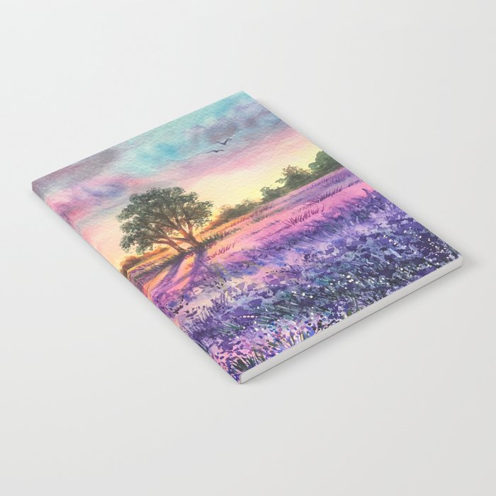 Provence Lavender Field at Sunset Notebook Gallery Image 2