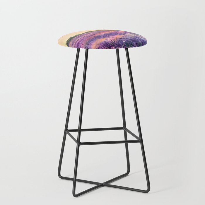 Provence Lavender Field at Sunset Stool Gallery Image 1