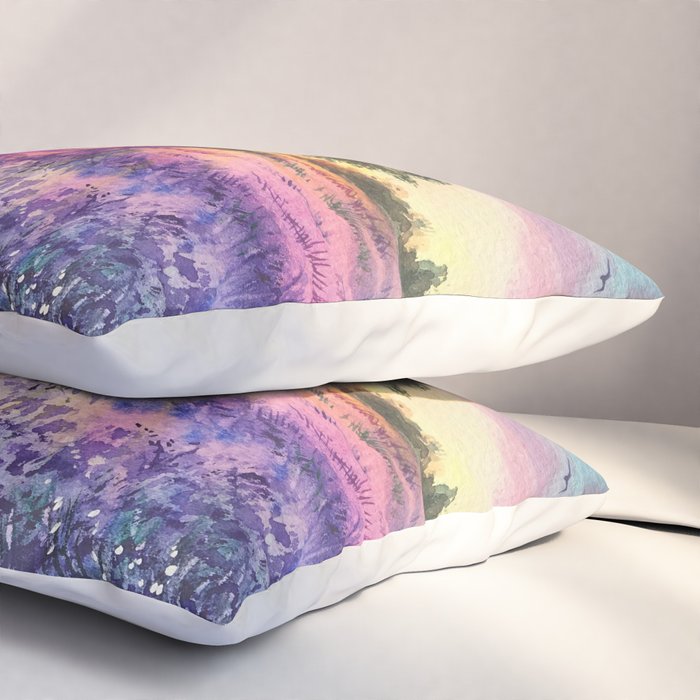 Provence Lavender Field at Sunset Pillow Sham Gallery Image 3