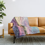 Provence Lavender Field at Sunset Throw Blanket Gallery Image 1