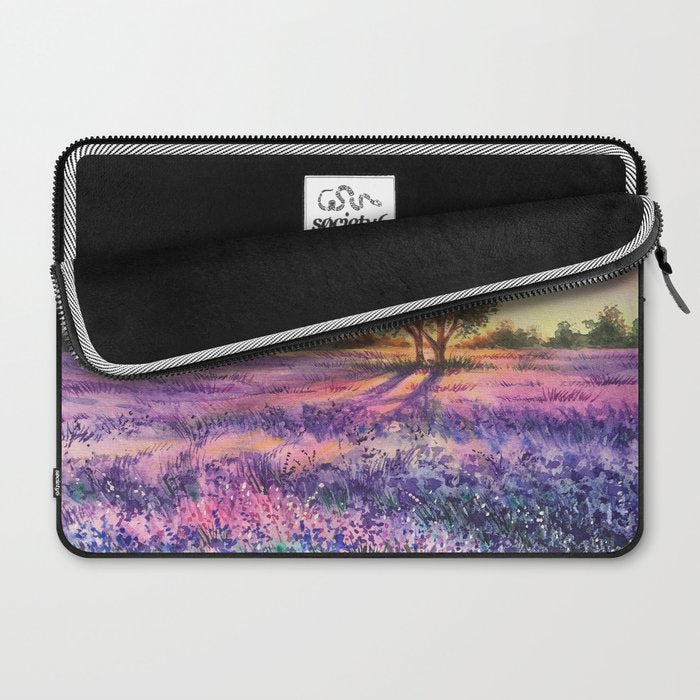 Provence Lavender Field at Sunset Laptop Sleeve Gallery Image 2