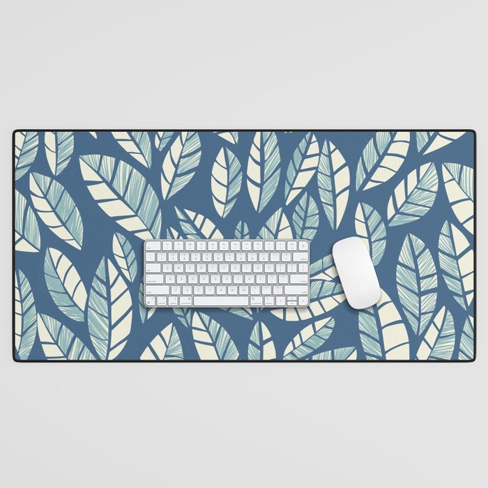 Wildlife Safari Laeves blue Desk Mat Gallery Image 1