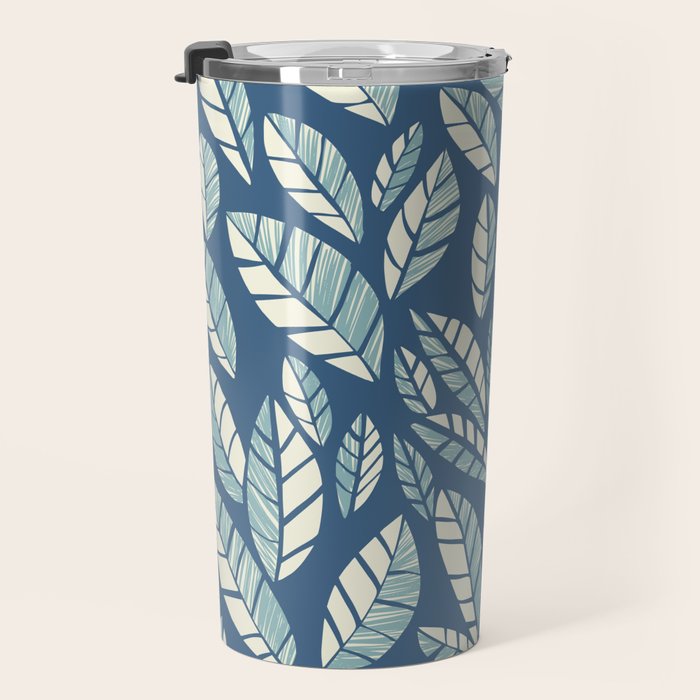 Wildlife Safari Laeves blue Travel Mug Gallery Image 3