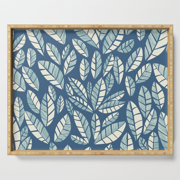 Wildlife Safari Laeves blue Serving Tray Gallery Image 1